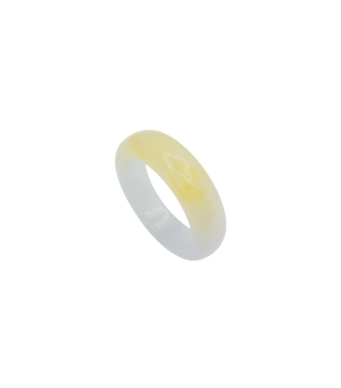Icy Jadeite Jade with Yellow Patches Ring