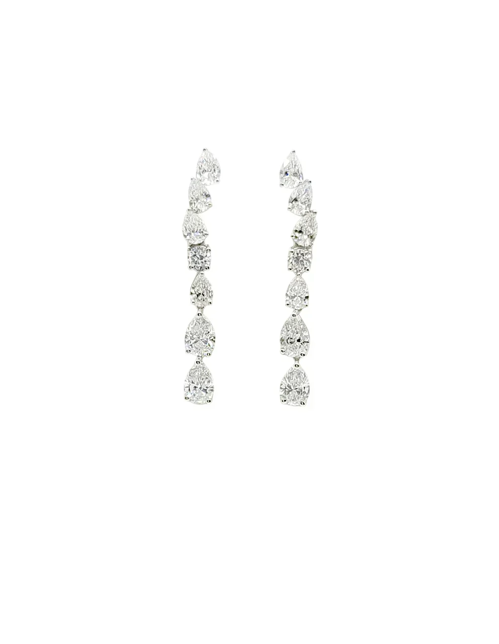 18K White Gold Pear Lab Grown Diamond Drop Earrings