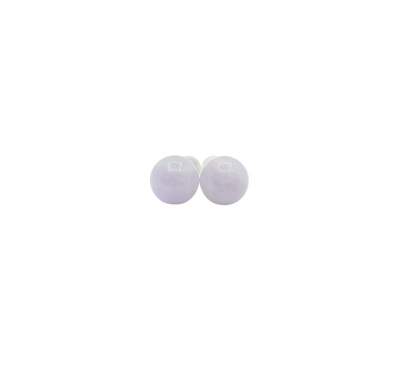 18K White Gold Icy Lavender Sphere Jadeite Jade Earrings