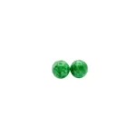 18K White Gold Green Sphere Jadeite Jade Earrings