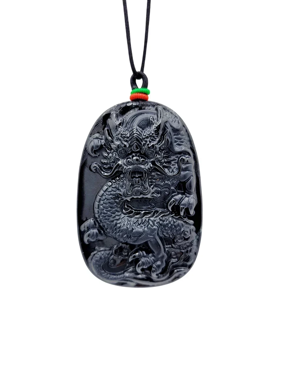 Dark Green Dragon Jadeite Jade Pendant