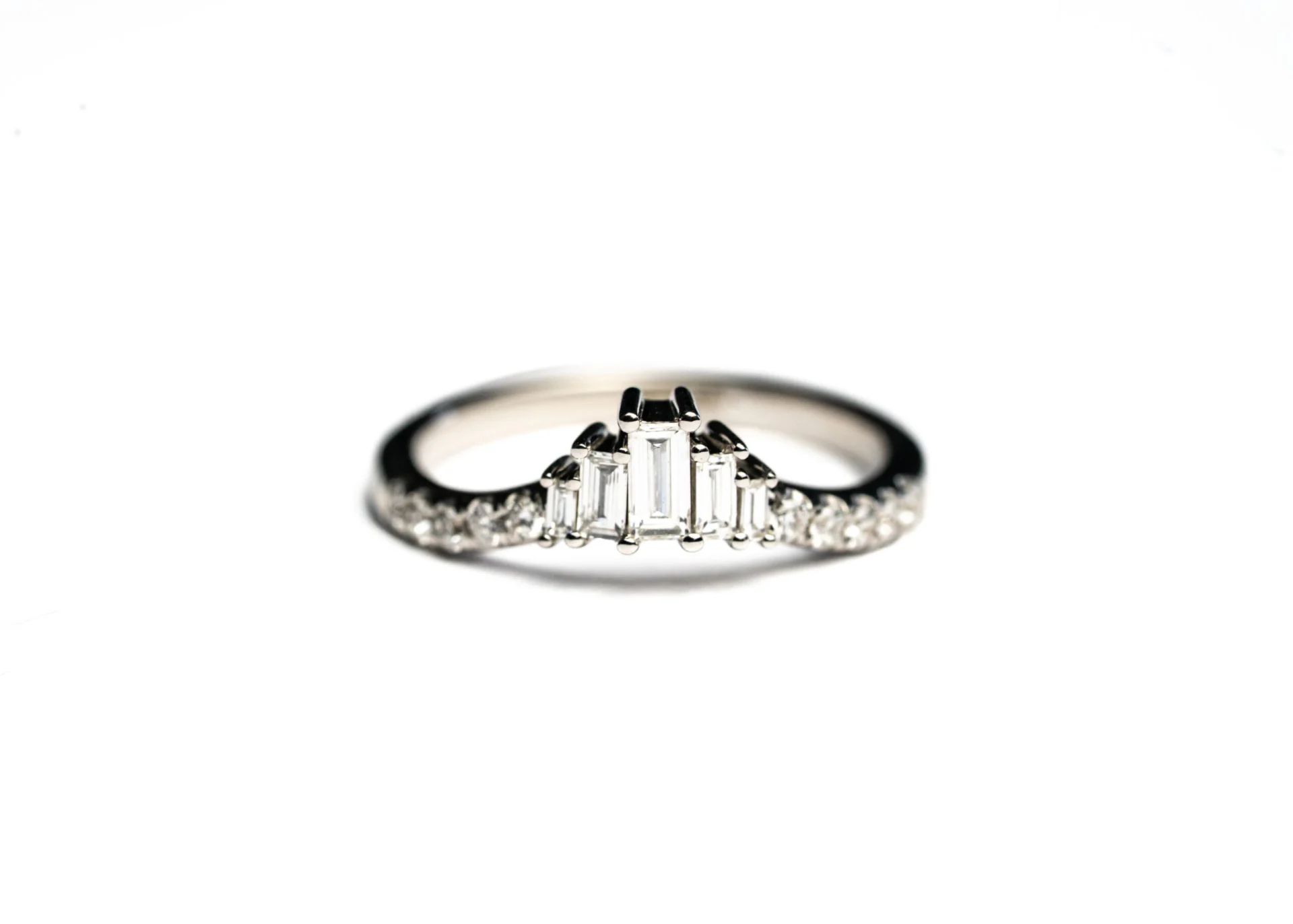 14K White Gold Baguette Equinox Natural Diamond Band