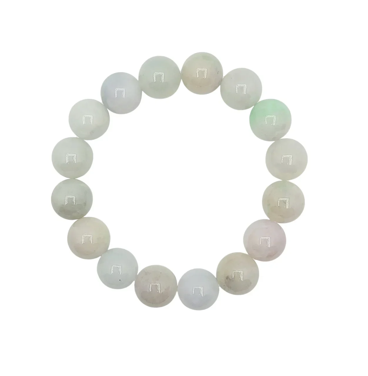 Icy Lavender Jadeite Jade Bead Bracelet (Large)