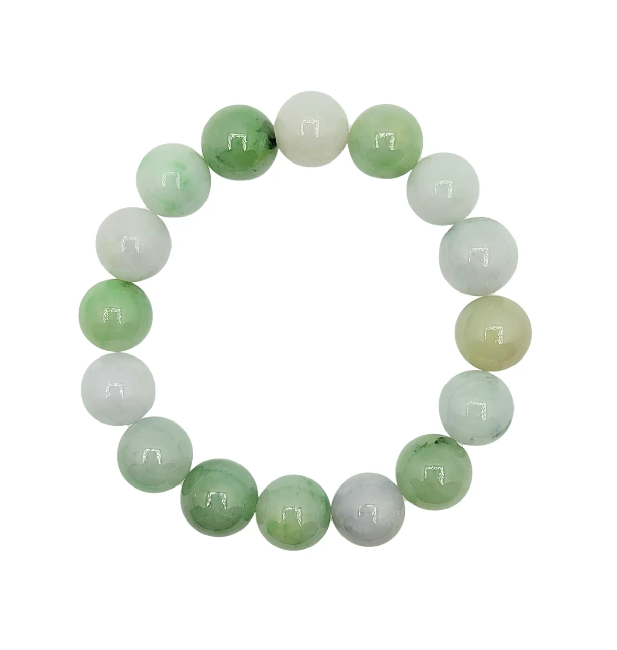 Multi Colour Jadeite Jade Beads Bracelet (Large)