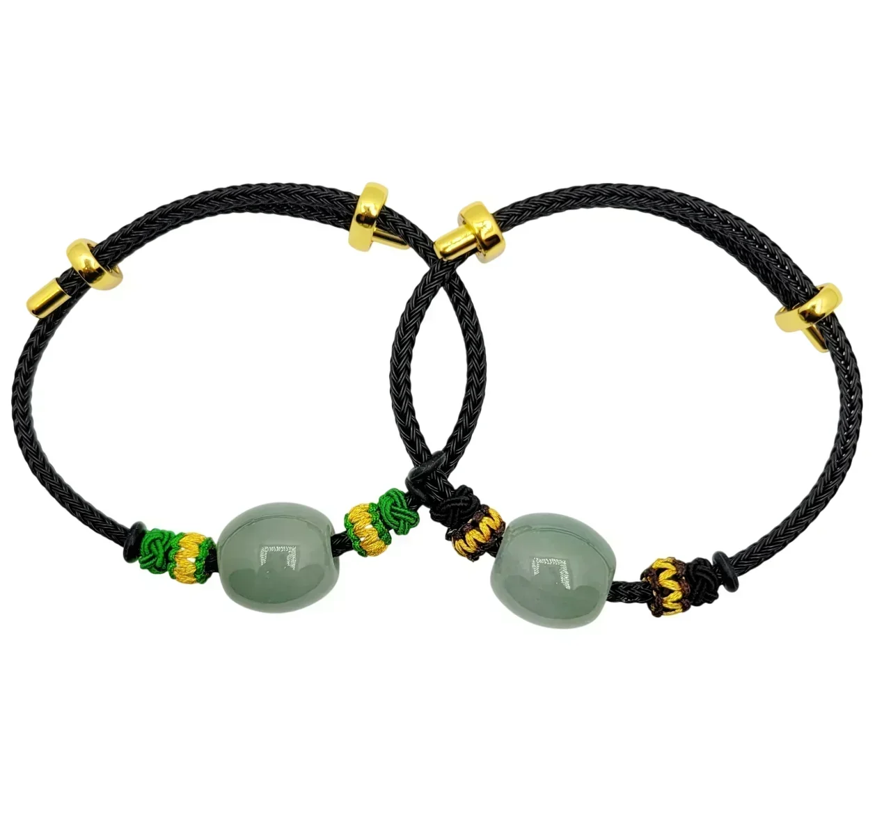 Light Green Jadeite Jade Bracelet with Adjustable String