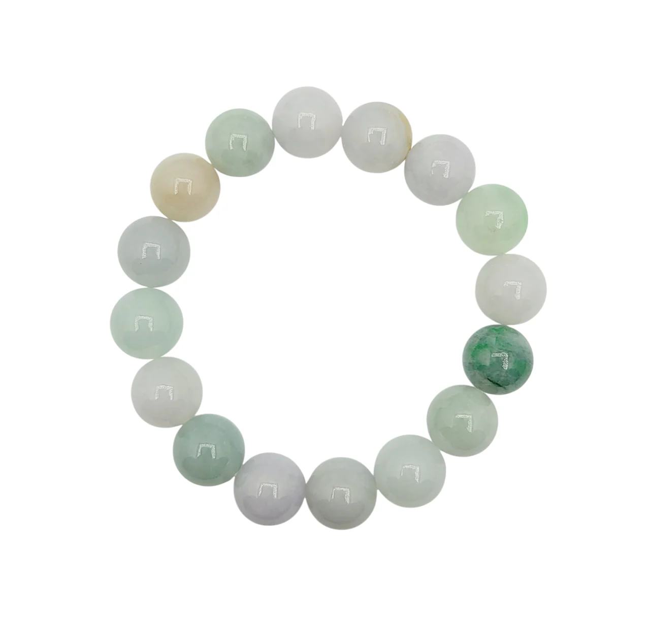 Multi Colour Jadeite Jade Beads Bracelet (Large)