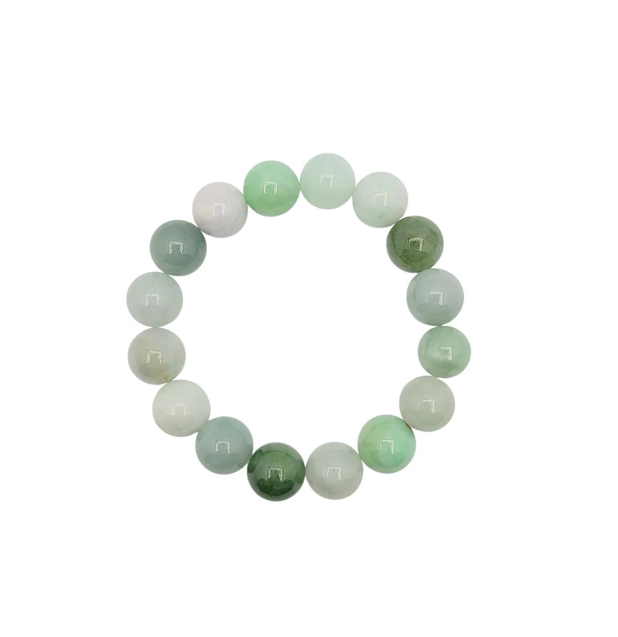 Multi Colour Jadeite Jade Beads Bracelet (Large)
