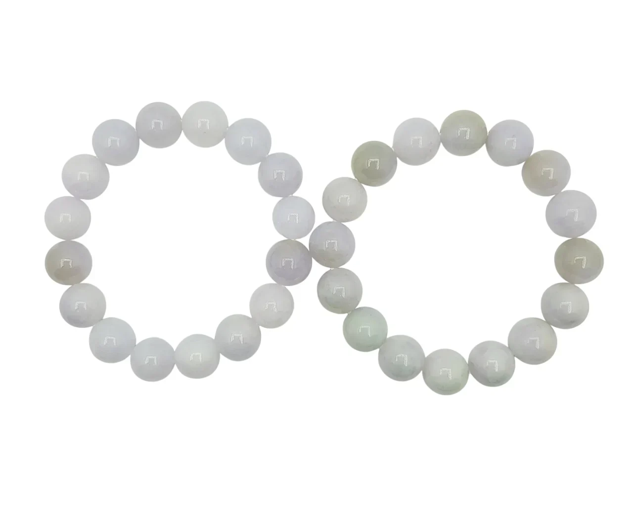 Icy Lavender Jadeite Jade Beads Bracelet (Large)