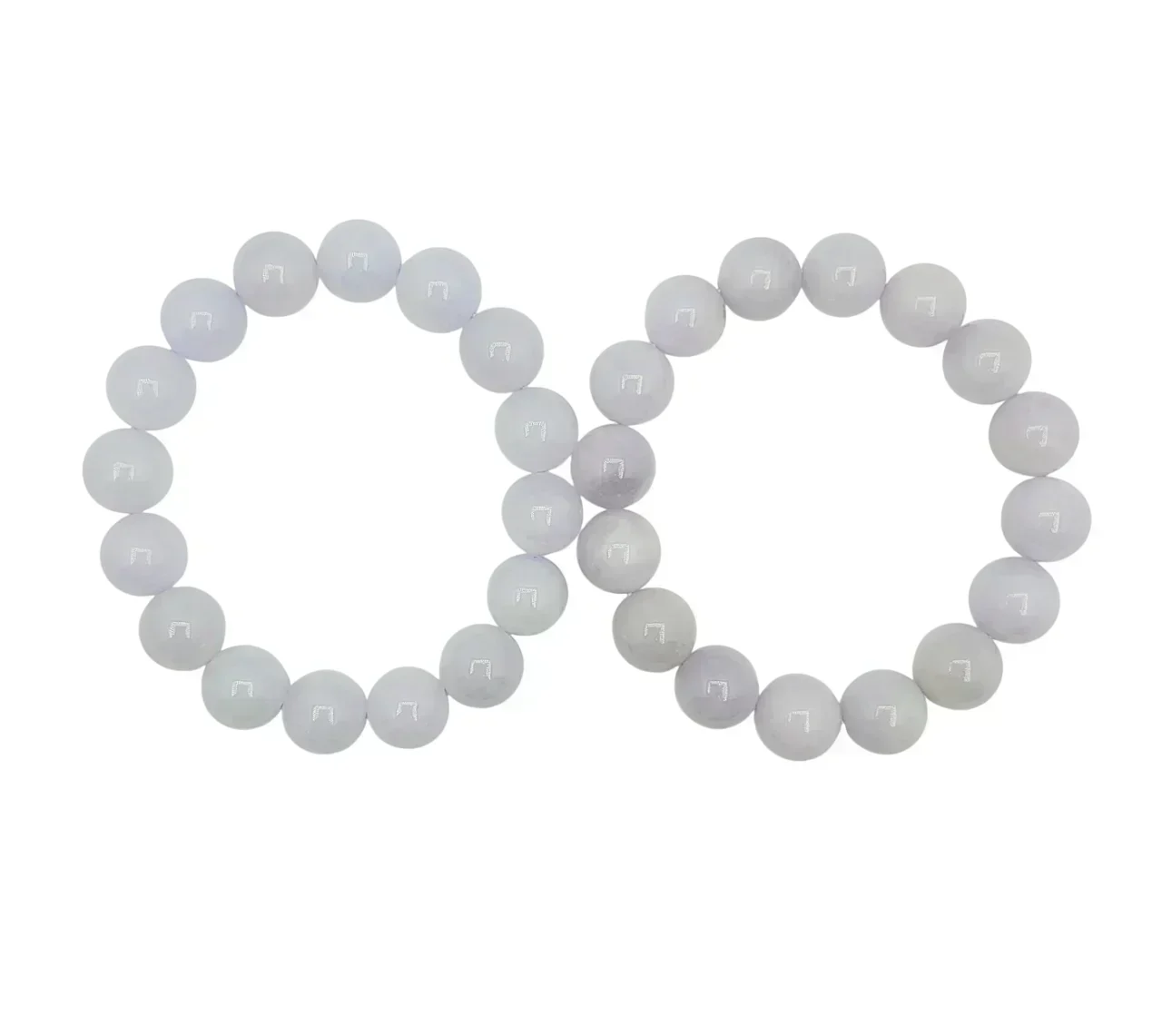Icy Lavender Jadeite Jade Beads Bracelet (Large)