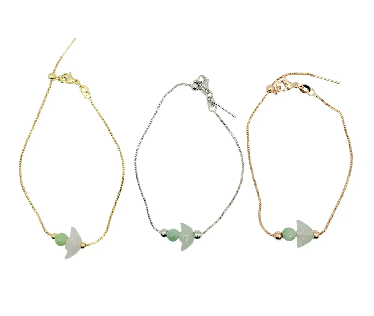 Silver Icy Ingot and Icy Green Bead Jadeite Jade Bracelet