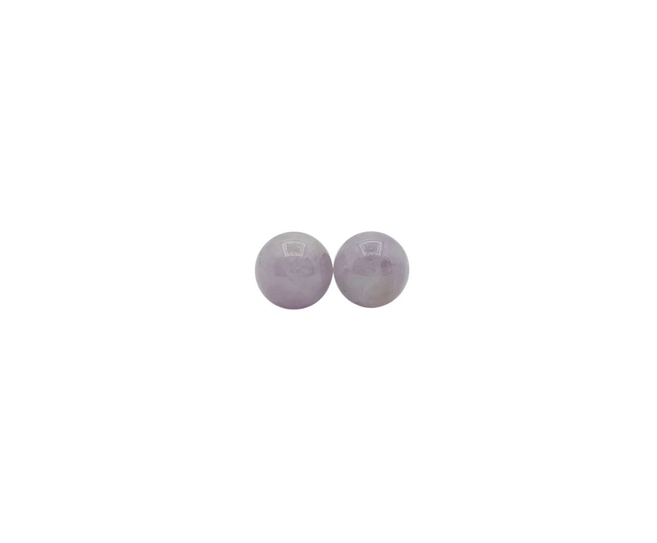18K White Gold Icy Lavender Sphere Jadeite Jade Earrings