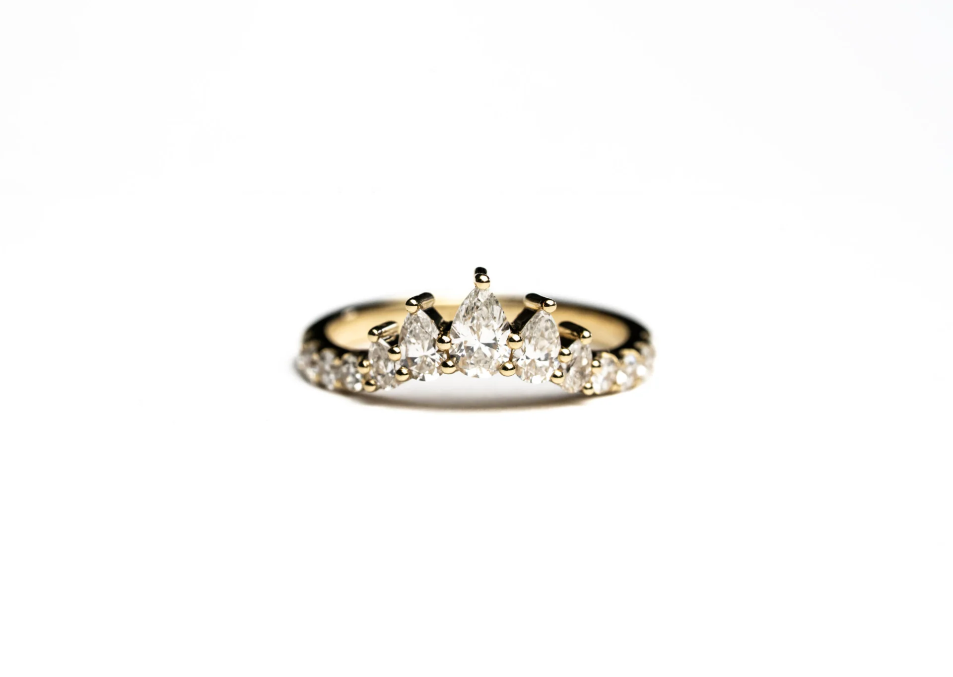 14K Yellow Gold Pear Solstice Natural Diamond Band