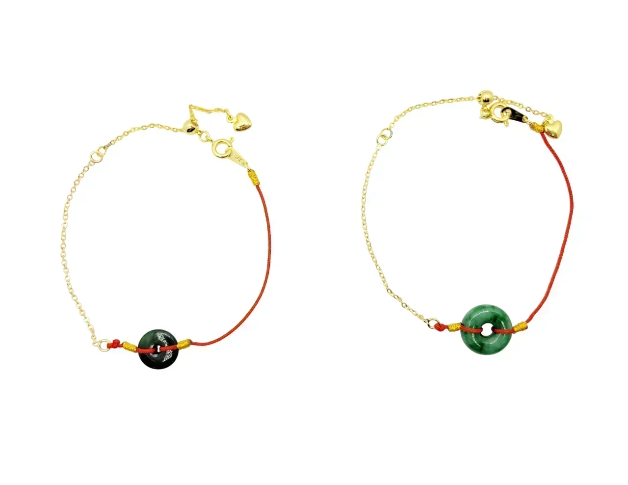 Silver Green Donut Jadeite Jade Bracelet