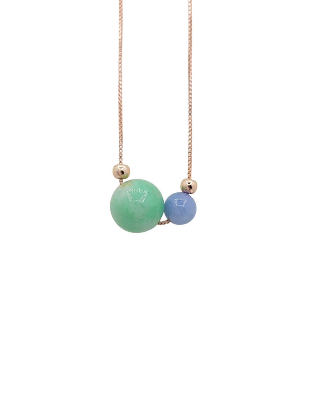 Silver Green and Lavender Sphere Jadeite Jade Pendant