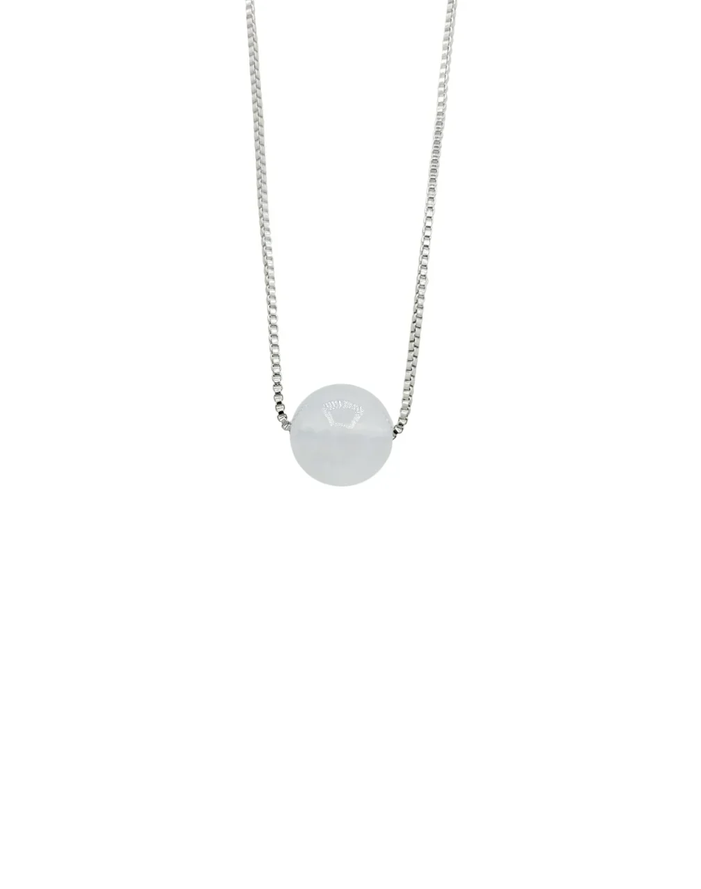 Sliver Icy Sphere Jadeite Jade Pendant
