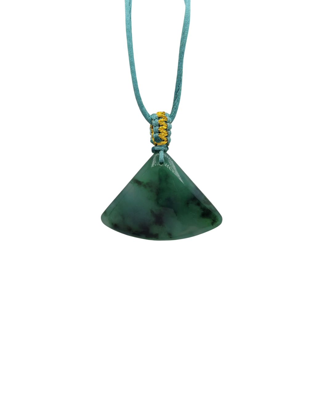 Icy Green with Dark Green Patches Carve Jadeite Jade Pendant