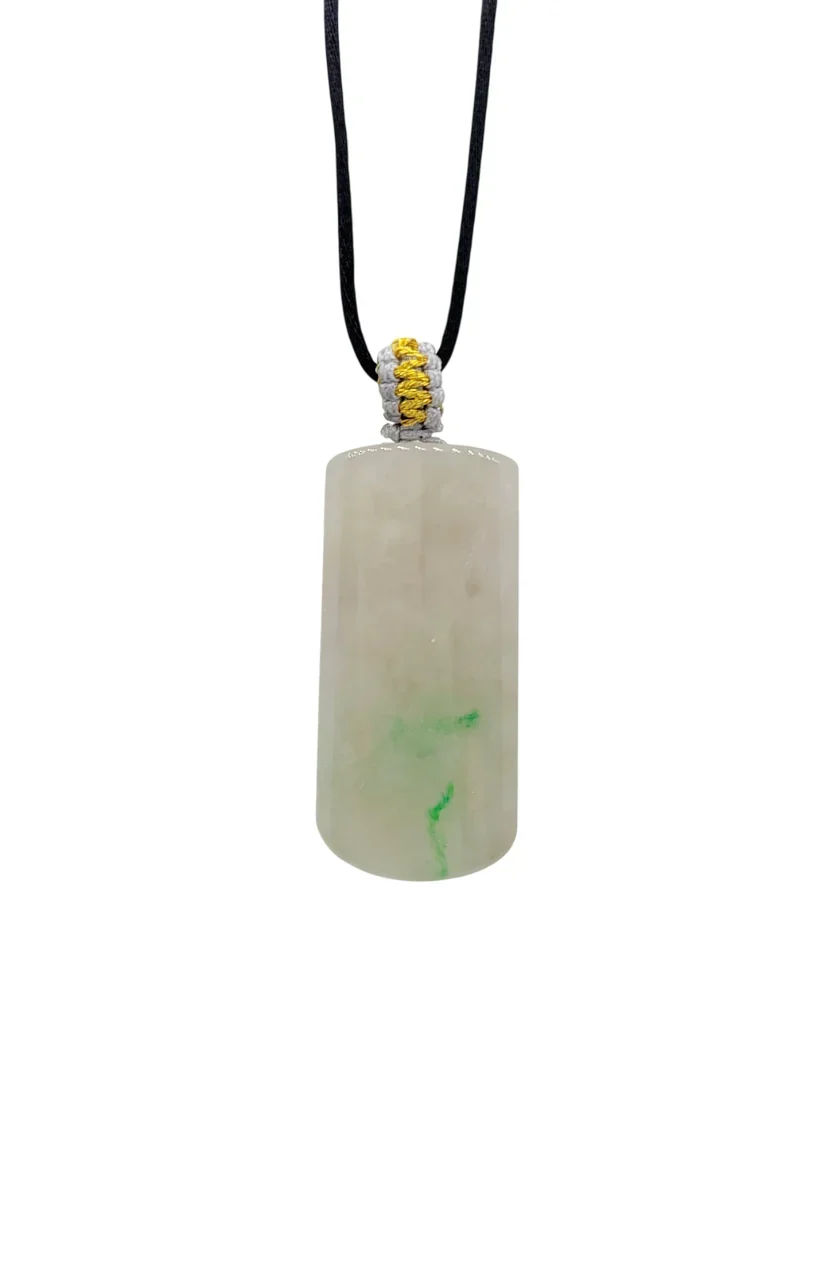Icy Lavender with Bright Green Patches Fancy Jadeite Jade Pendant
