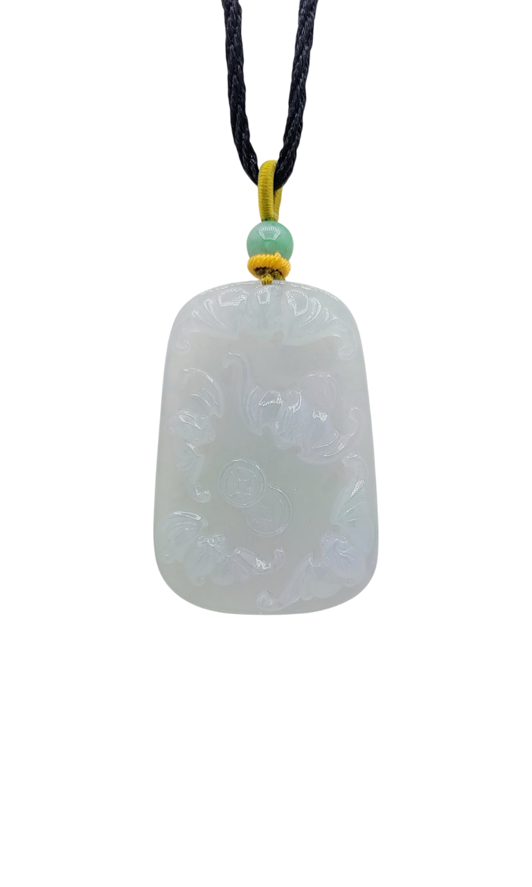 Icy Carved Jadeite Jade Pendant