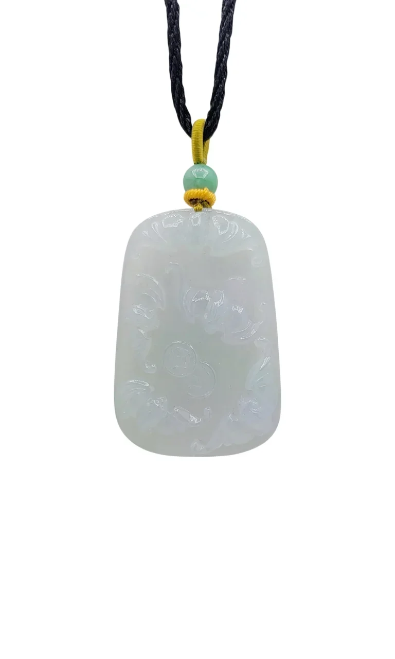 Icy Carved Jadeite Jade Pendant