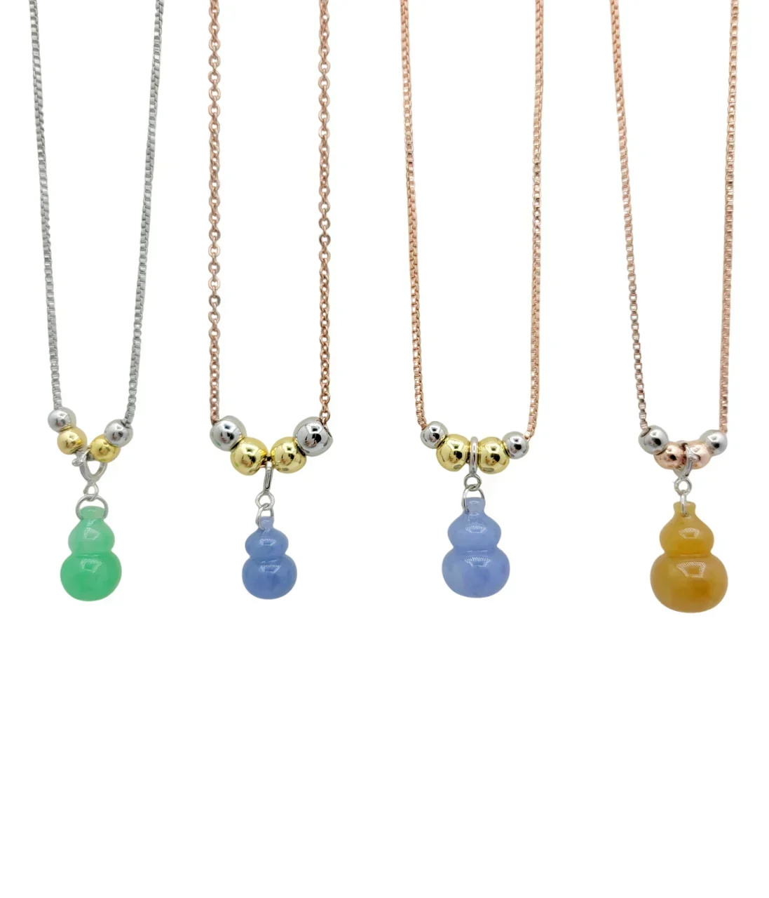 18K White Gold Icy Multicolor Wulu Jadeite Jade Removable Pendant