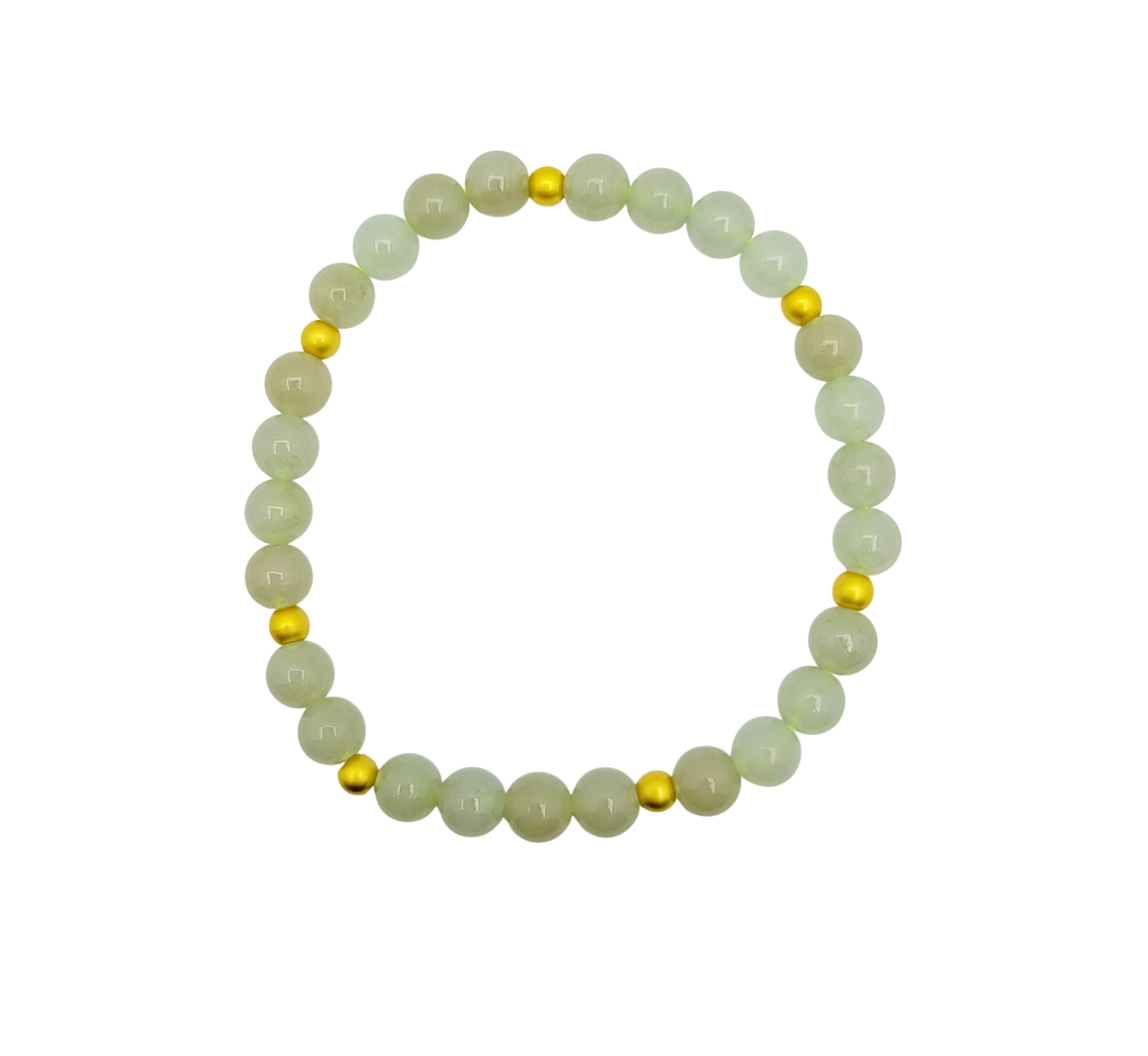 Silver Gold Plated Icy Light Green Jadeite Jade Bracelet (Small)