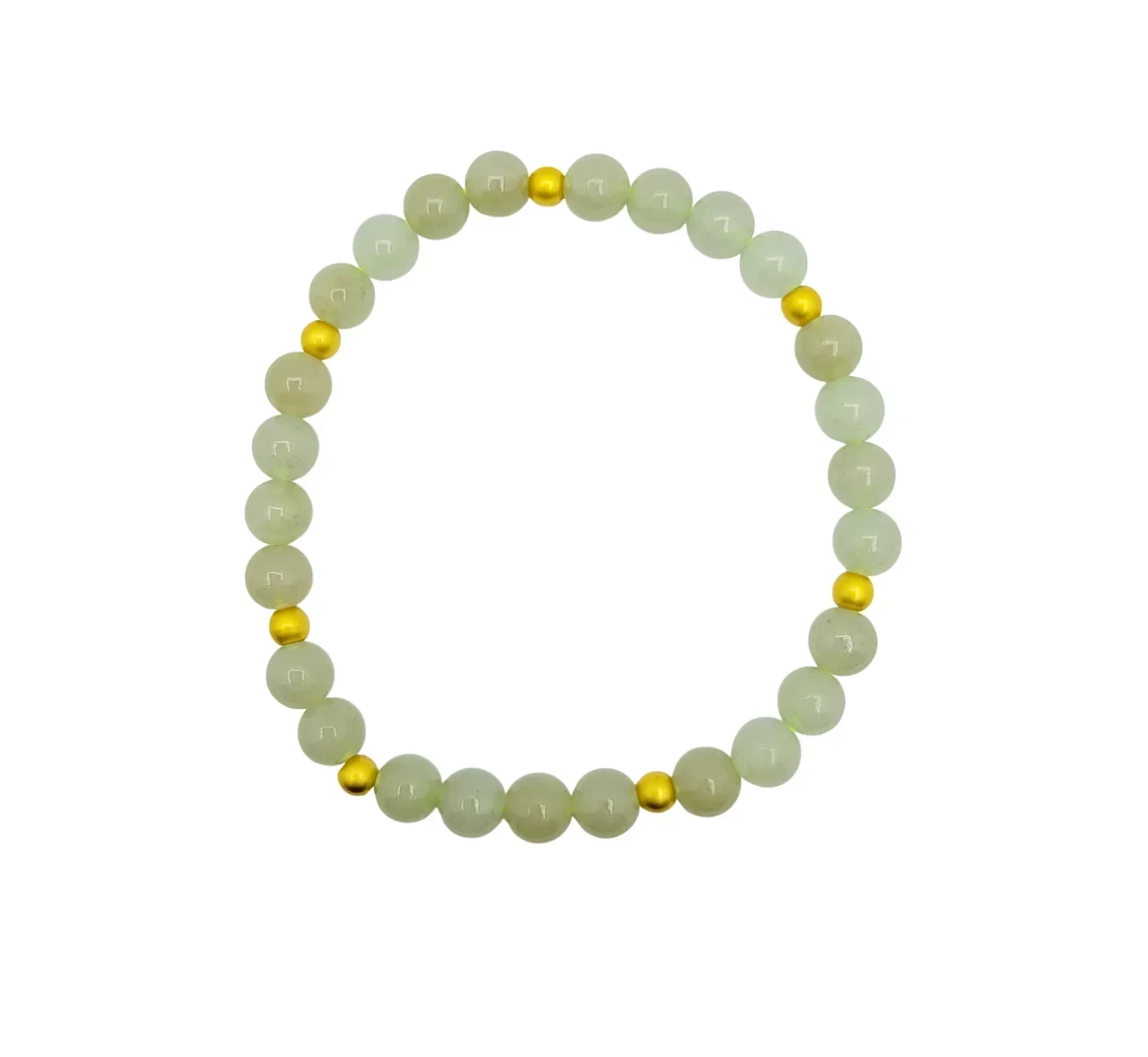 Silver Gold Plated Icy Light Green Jadeite Jade Bracelet (Small)