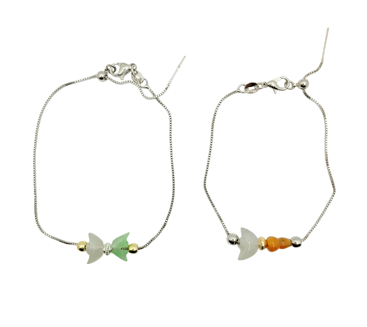 Silver Icy Ingot Jadeite Jade Bracelet