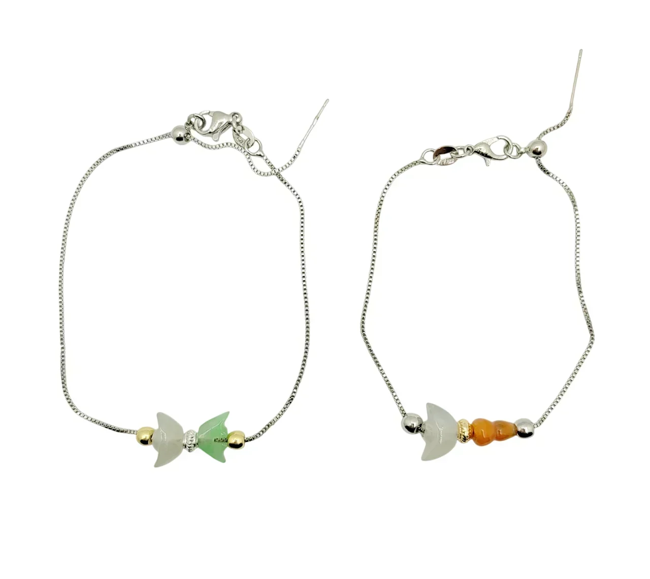 Silver Icy Ingot Jadeite Jade Bracelet