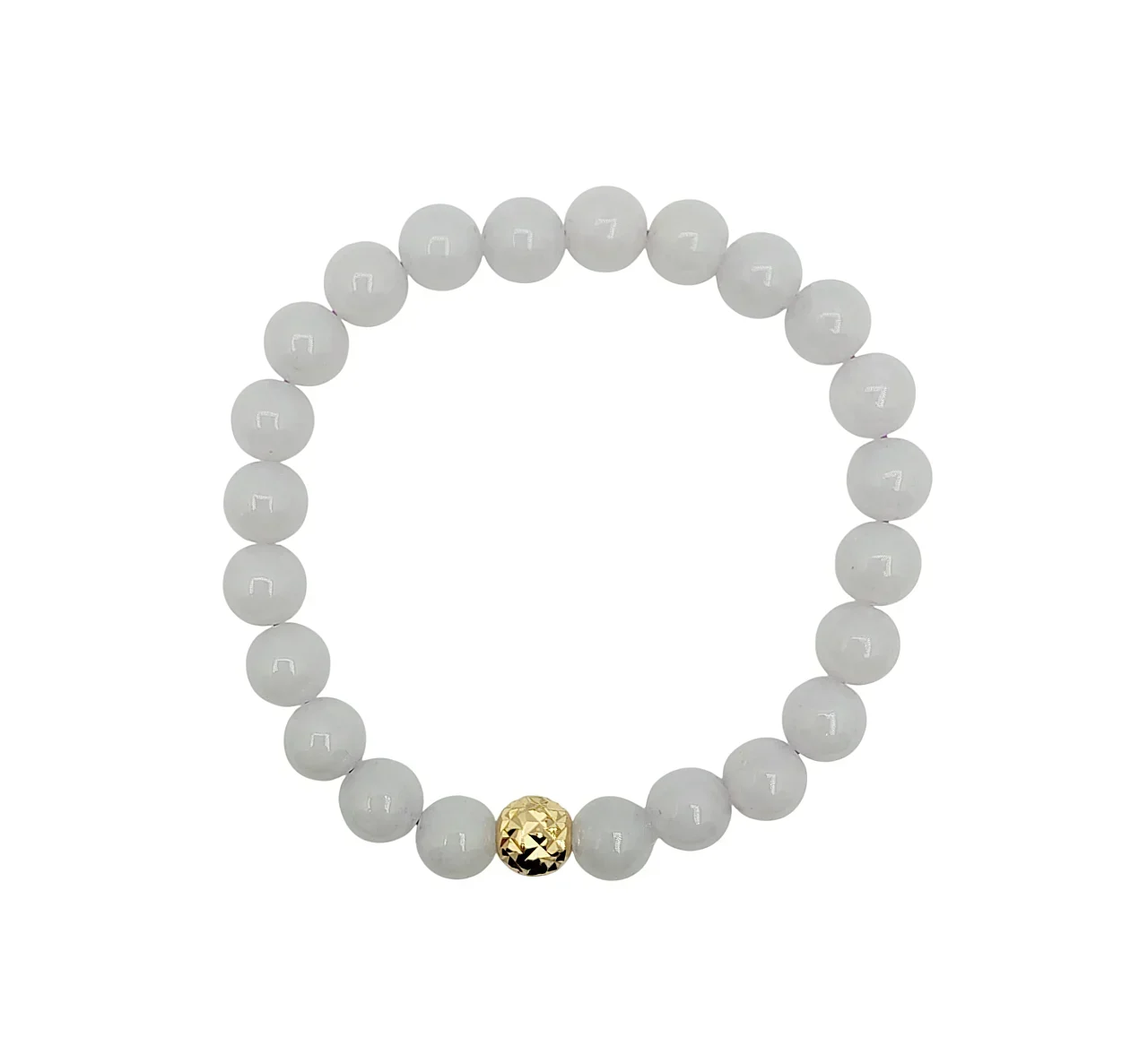 Silver Gold Plated Icy Lavender Jadeite Jade Bracelet (Medium)