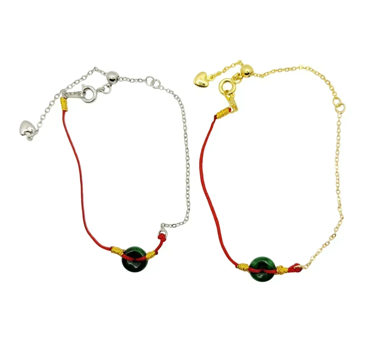 Silver Green Jadeite Jade Eternity Bracelet