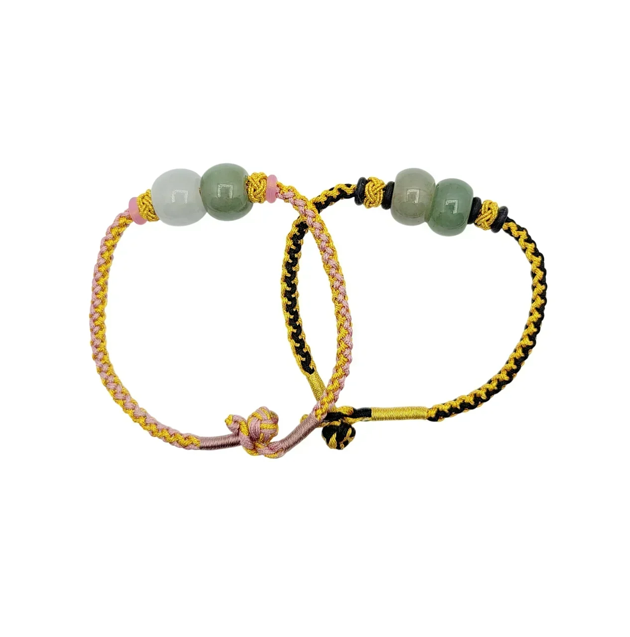 Green and Icy Jadeite Jade Donut Bracelet