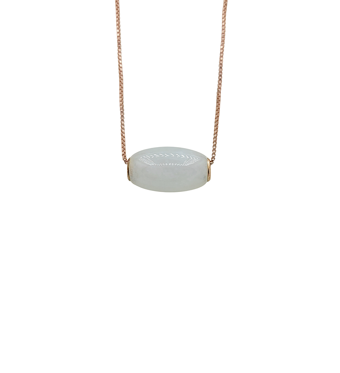 Icy Barrel Jadeite Jade Pendant with Silver Rim