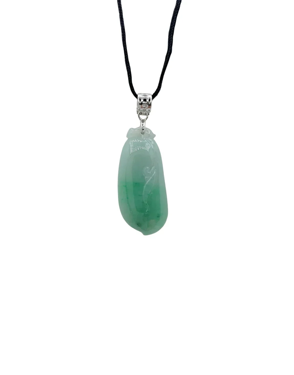 Silver Icy Green Eternity Life Fruit Jadeite Jade Pendant