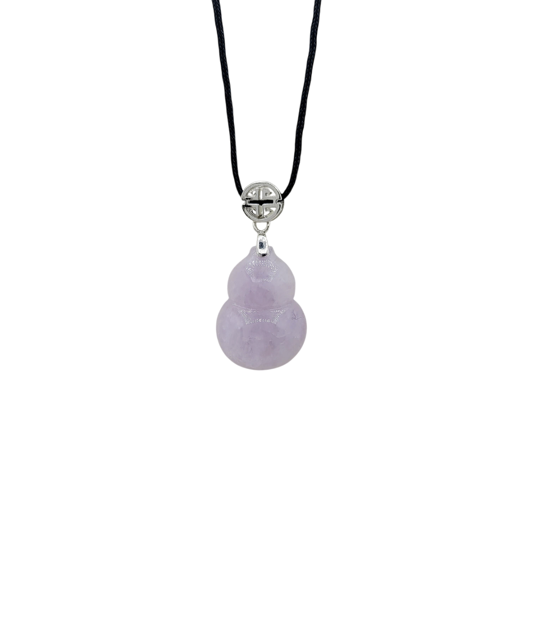 Silver Icy Lavender Jadeite Jade Wulu Pendant