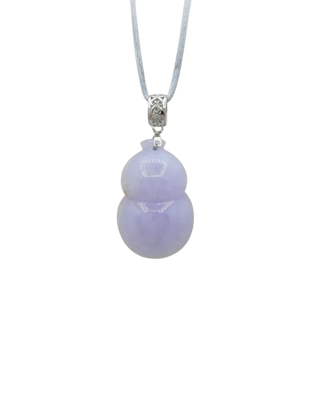 Silver Icy Lavender Jadeite Jade Wulu Pendant