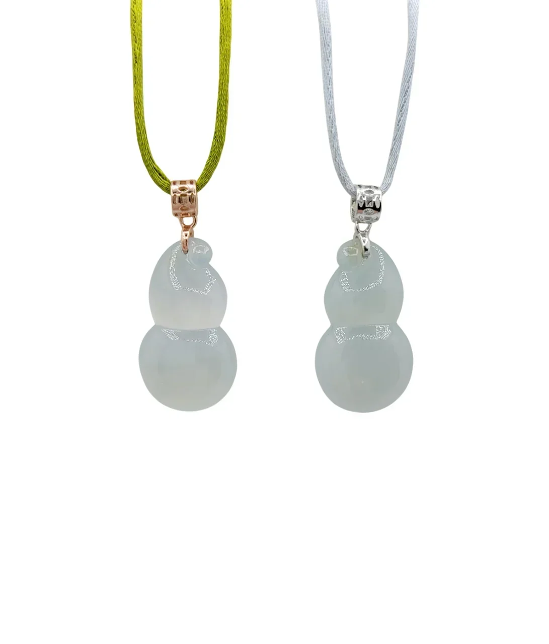 Silver Icy Jadeite Jade Wulu Pendant