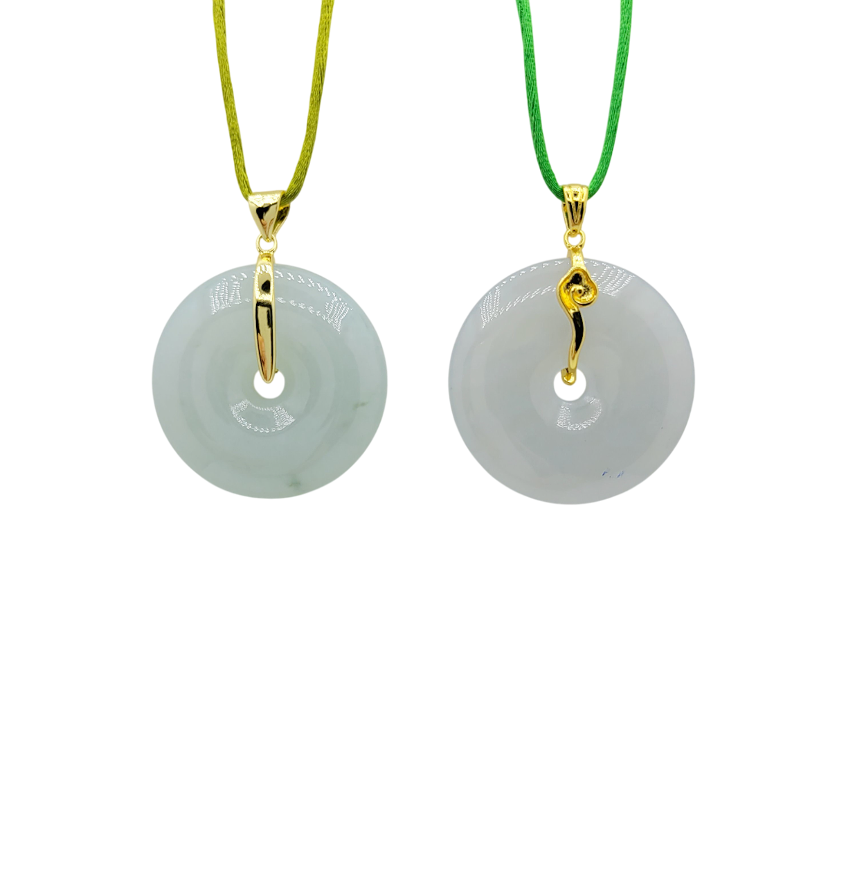 Silver Icy Jadeite Jade Eternity Pendant