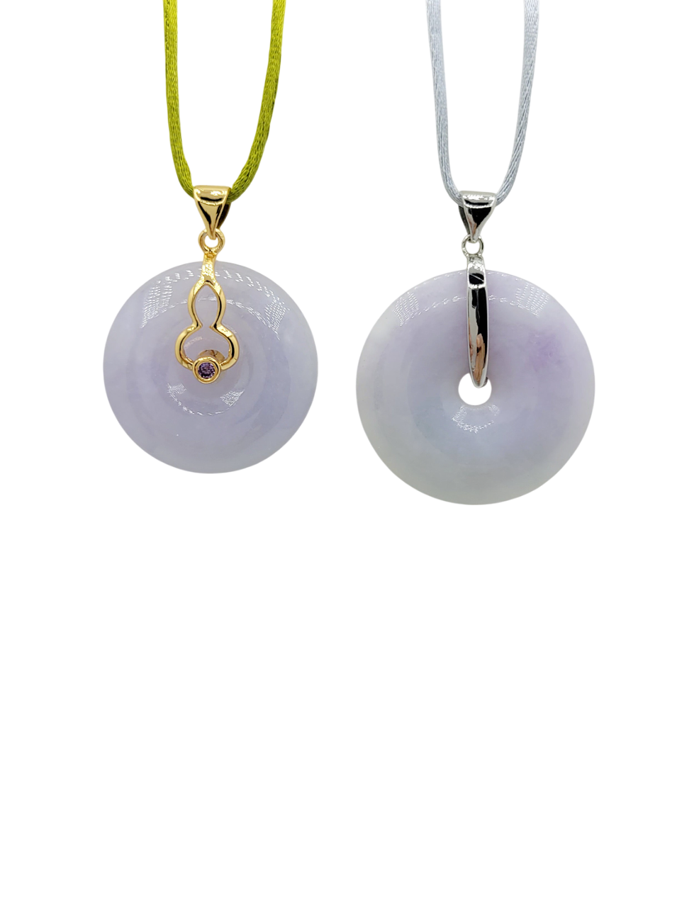 Silver Icy Lavender Eternity Jadeite Jade Pendant