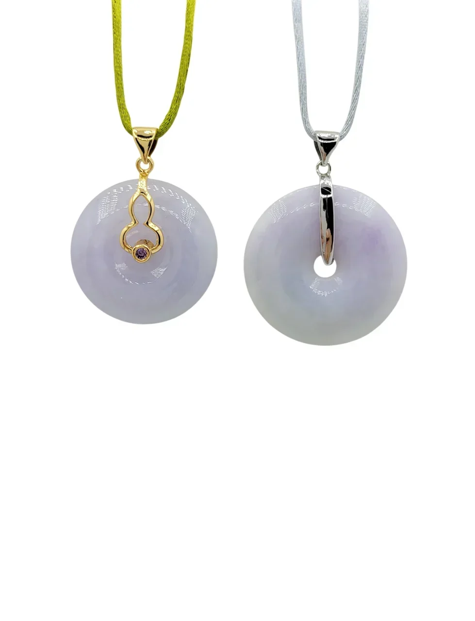 Silver Light Lavender Eternity Jadeite Jade Pendant