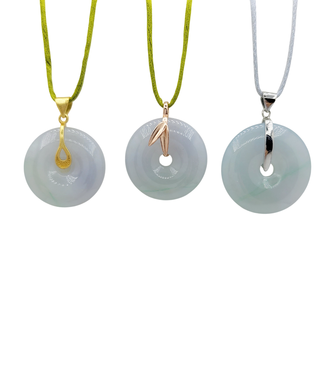 Silver Icy Jadeite Jade Eternity Pendant