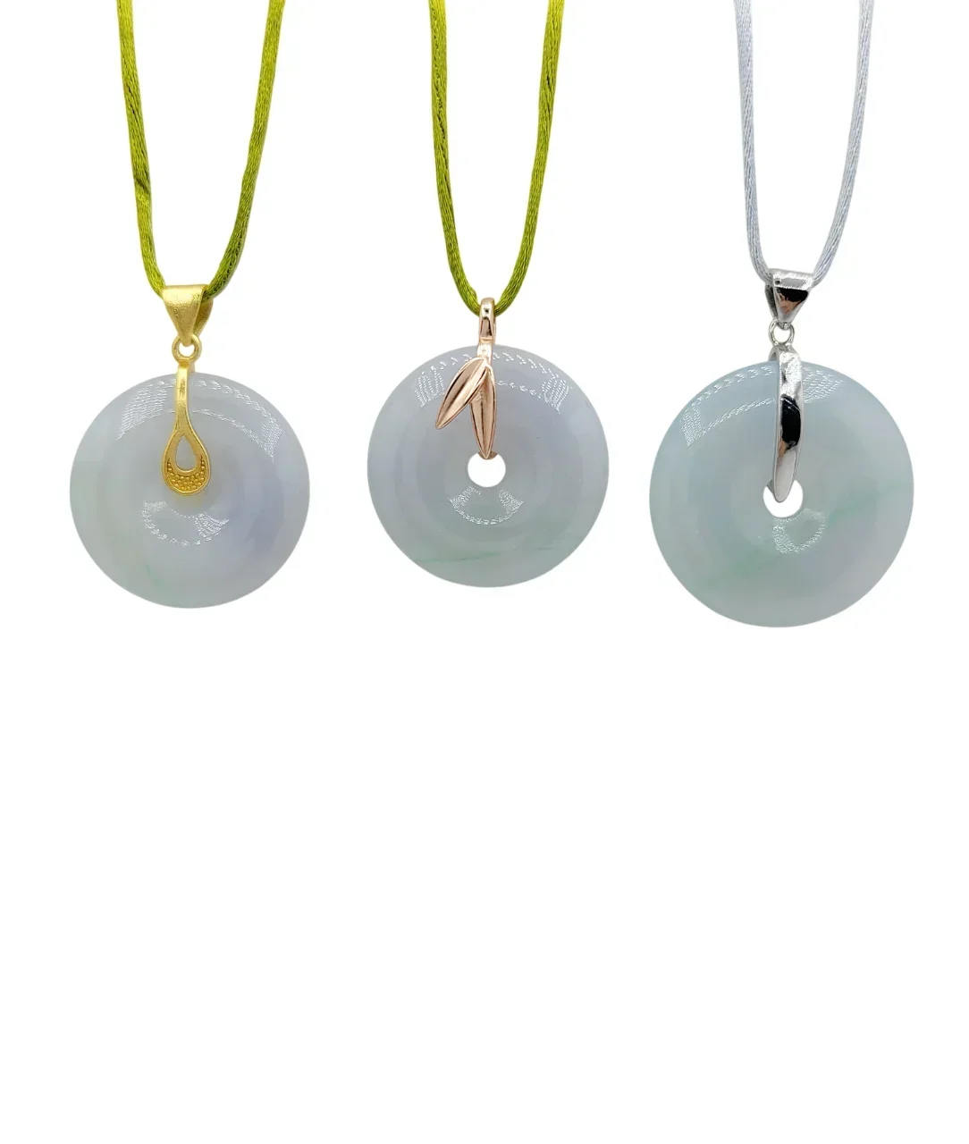 Silver Icy Jadeite Jade Eternity Pendant