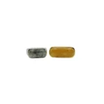 Silver Icy Black or Icy Yellow Rectangle Cabochon Jadeite Jade Ring