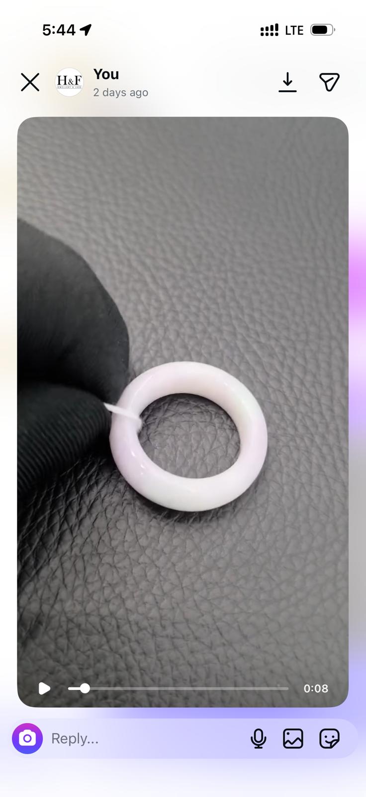 pink-lavender jadeite jade ring size 7