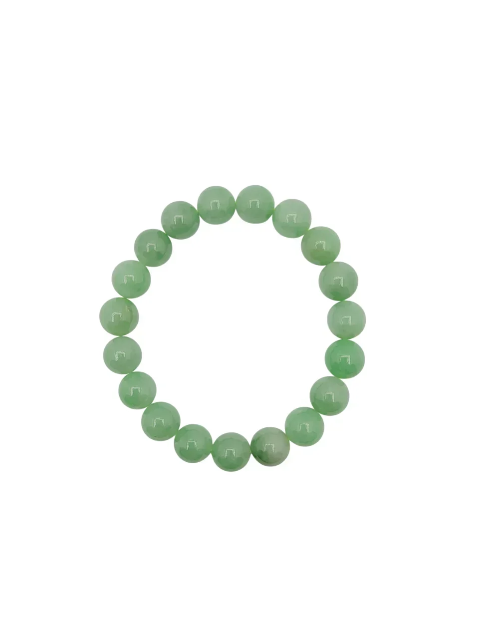 Icy Light Green Jadeite Jade Bead Bracelet