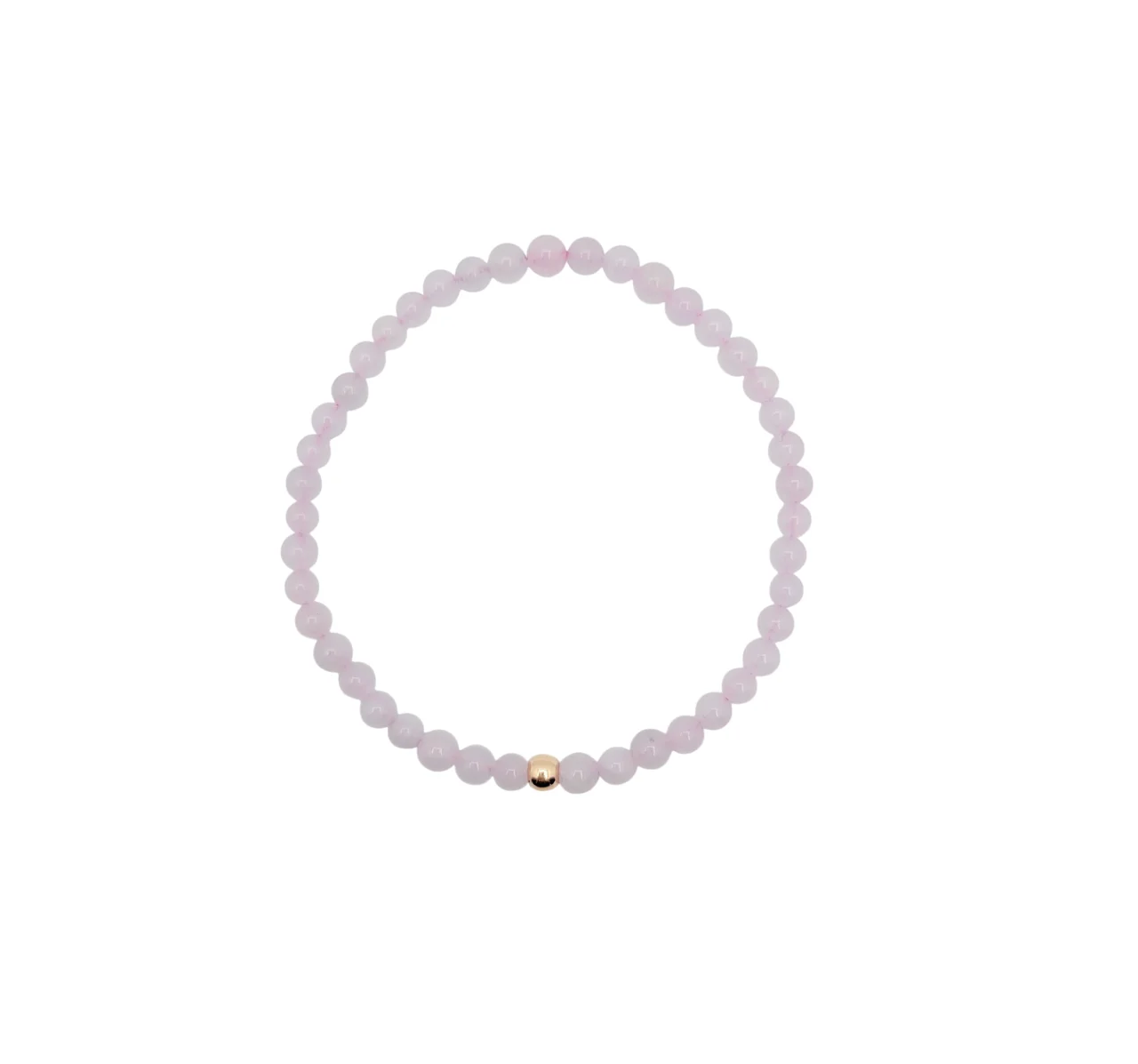 Icy Light Lavender Jadeite Jade Beads Bracelet with Rose Gold Bead