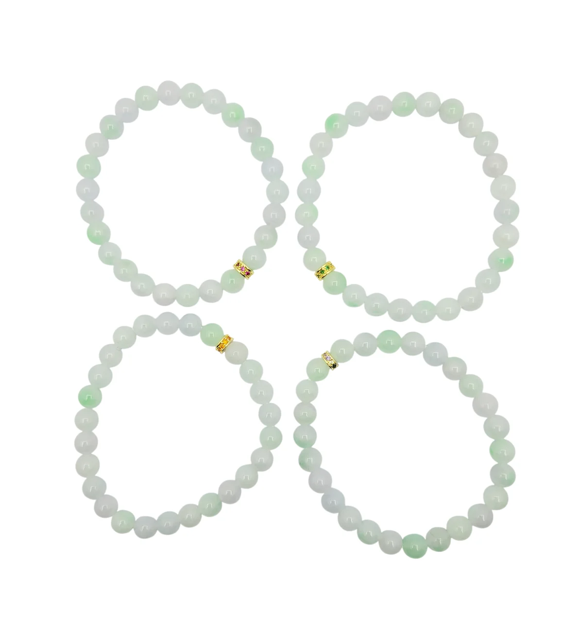Multi Color Jadeite Jade Beads Bracelet (Small)