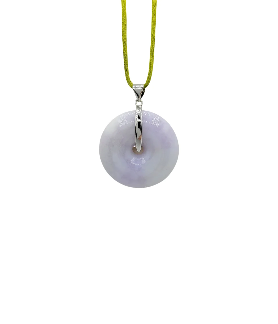 Silver Light Lavender Eternity Jadeite Jade Pendant