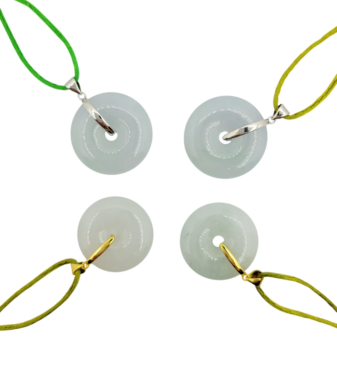 Silver Icy Eternity Jadeite Jade Pendant