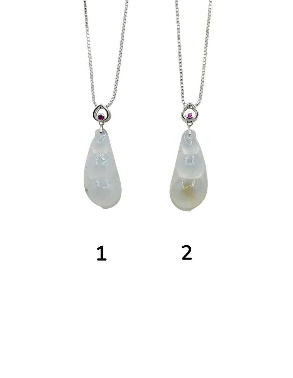 Silver Icy Rich Beans Jadeite Jade Pendant (Petite)