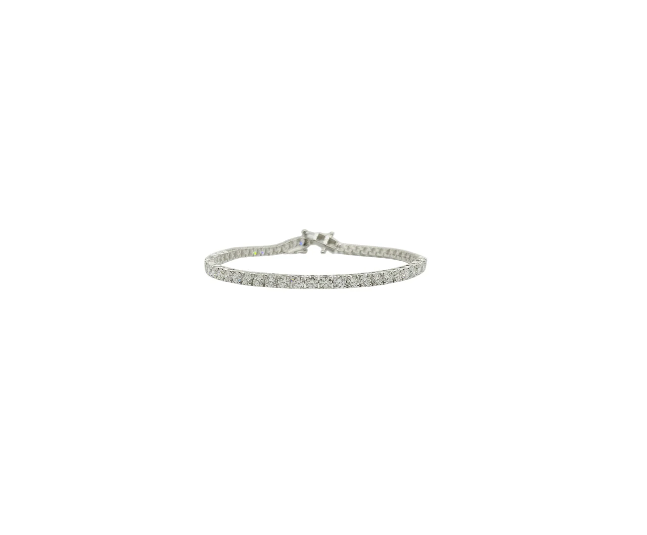 14K White Gold Round Brilliant Cut Lab Grown Diamond Tennis Bracelet (5ctw)